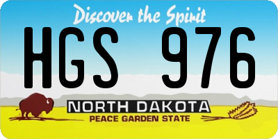 ND license plate HGS976