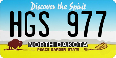 ND license plate HGS977