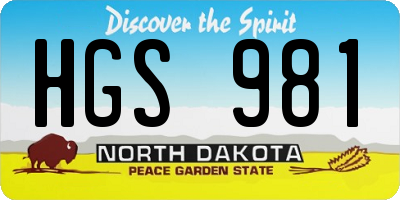 ND license plate HGS981