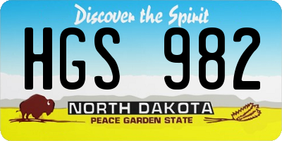 ND license plate HGS982