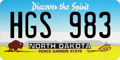 ND license plate HGS983