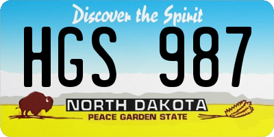 ND license plate HGS987