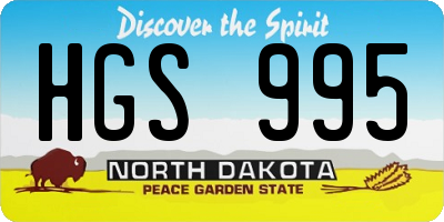 ND license plate HGS995