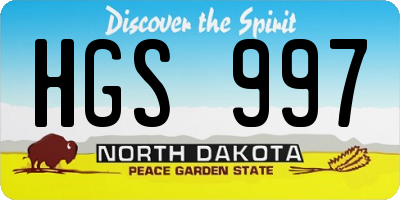 ND license plate HGS997