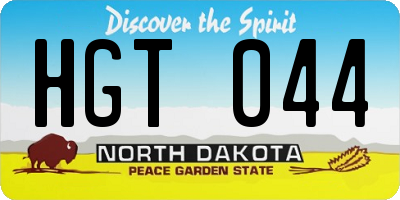 ND license plate HGT044