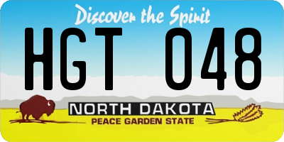 ND license plate HGT048
