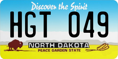 ND license plate HGT049