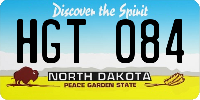 ND license plate HGT084