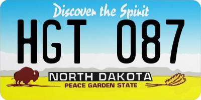 ND license plate HGT087