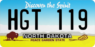 ND license plate HGT119