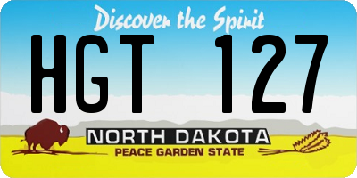 ND license plate HGT127