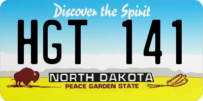 ND license plate HGT141