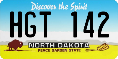 ND license plate HGT142