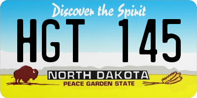 ND license plate HGT145