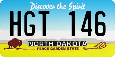 ND license plate HGT146