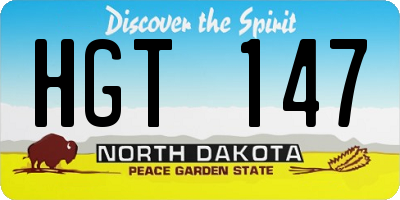 ND license plate HGT147