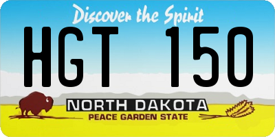 ND license plate HGT150