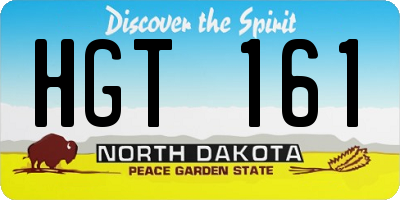 ND license plate HGT161