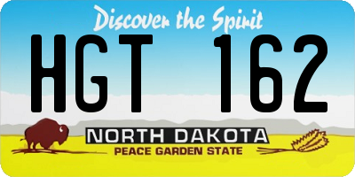 ND license plate HGT162