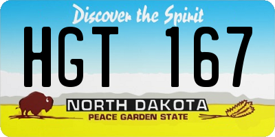 ND license plate HGT167