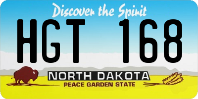 ND license plate HGT168