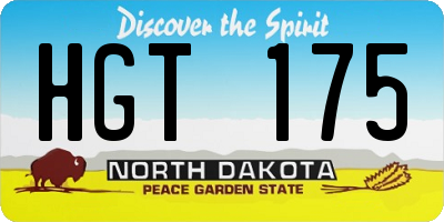 ND license plate HGT175