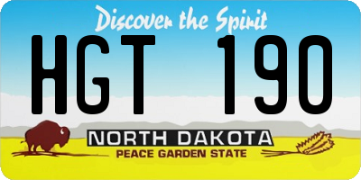 ND license plate HGT190