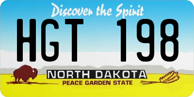 ND license plate HGT198