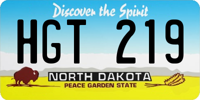 ND license plate HGT219