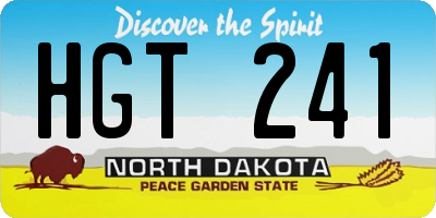 ND license plate HGT241