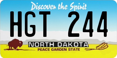ND license plate HGT244