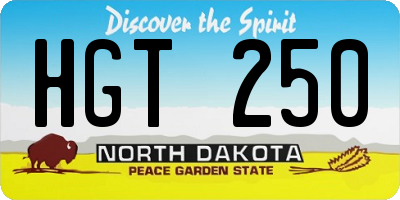 ND license plate HGT250