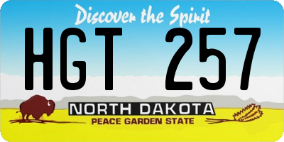 ND license plate HGT257