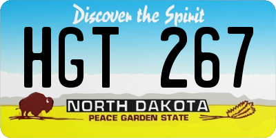 ND license plate HGT267