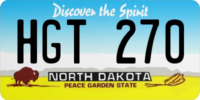 ND license plate HGT270