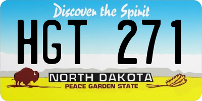 ND license plate HGT271