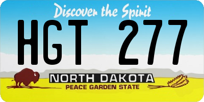 ND license plate HGT277