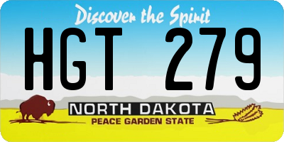 ND license plate HGT279
