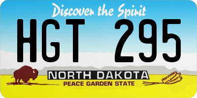 ND license plate HGT295