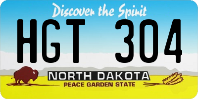 ND license plate HGT304