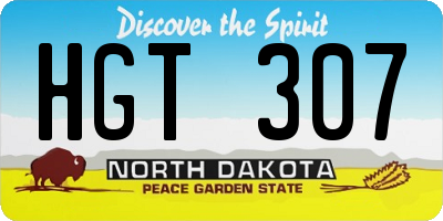 ND license plate HGT307