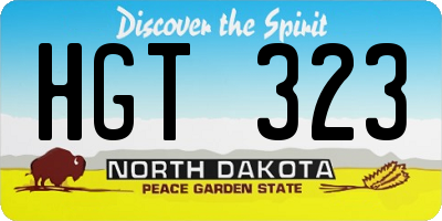 ND license plate HGT323