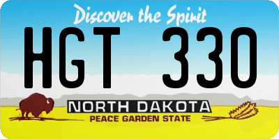 ND license plate HGT330