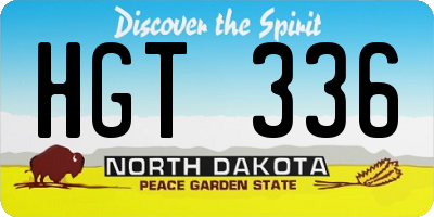 ND license plate HGT336