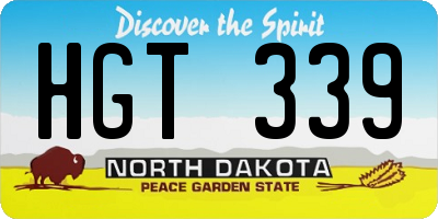 ND license plate HGT339
