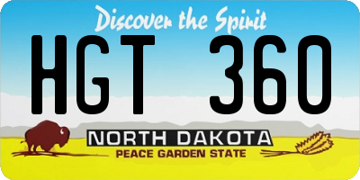 ND license plate HGT360