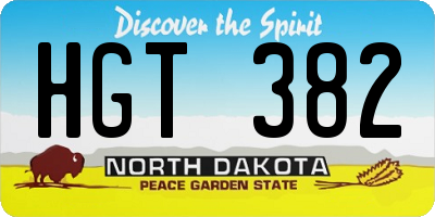 ND license plate HGT382
