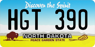 ND license plate HGT390