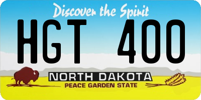ND license plate HGT400