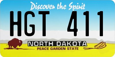 ND license plate HGT411